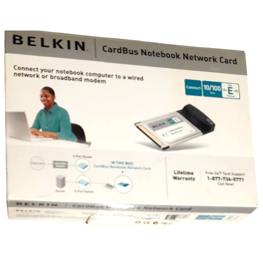 Belkin CardBus Notebook Network Card 10/100 Ethernet LAN PCMCIA New Open Box